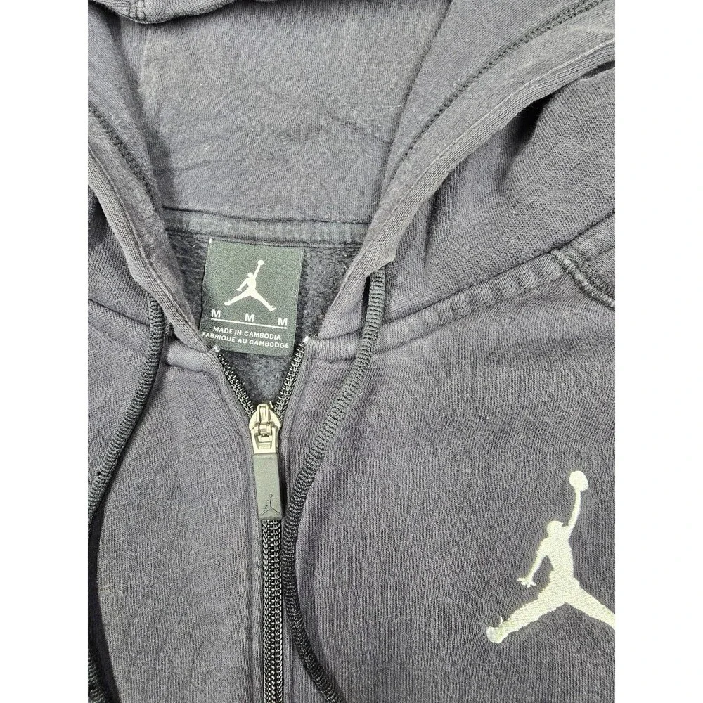 Jordan Full Zip Hoodie Mens M Black Basketball Sweatshirt Jumpman